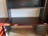Grey Desk with Hutch-image