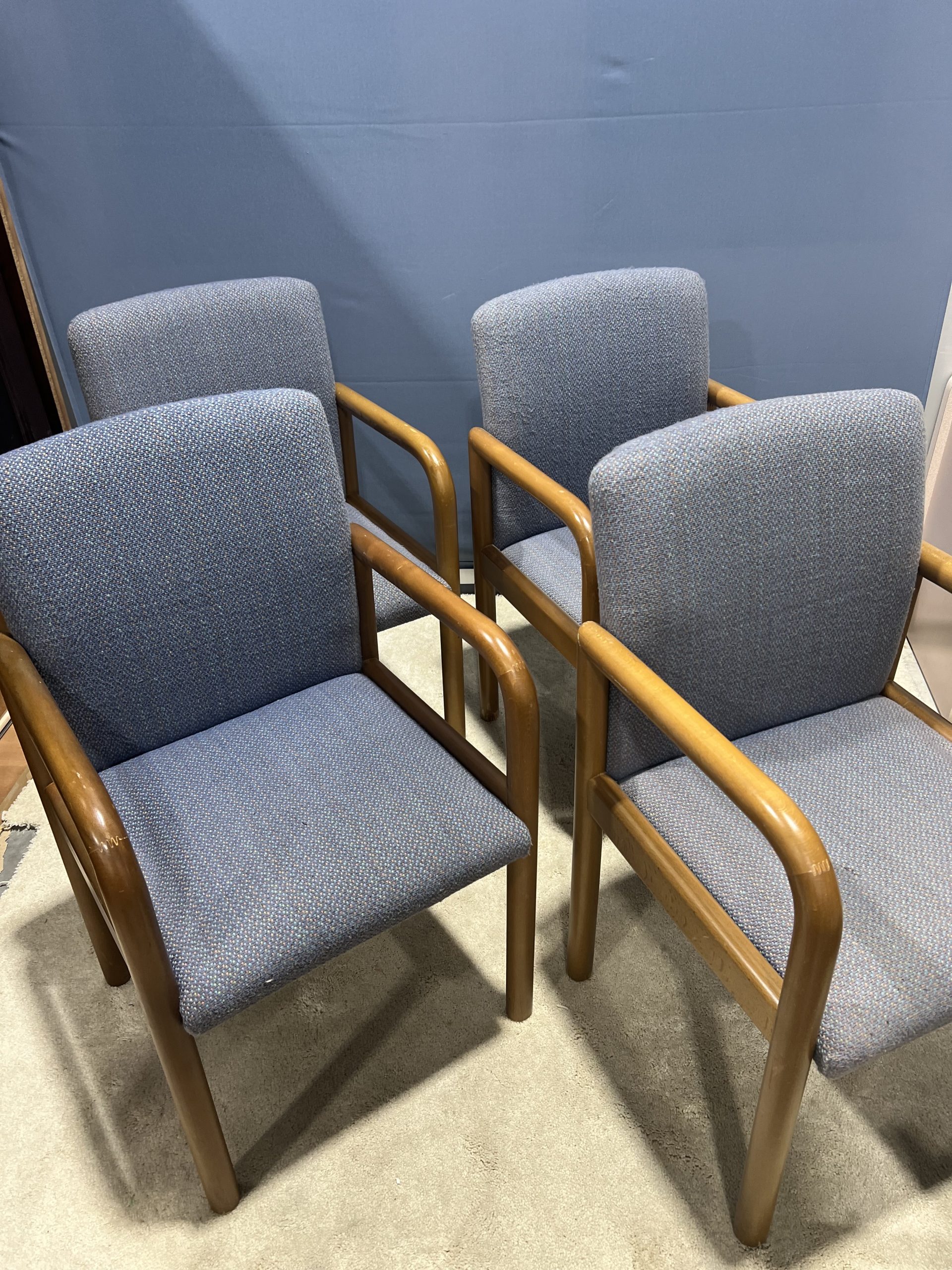 Chair Guest Blue Pattern Oak-image